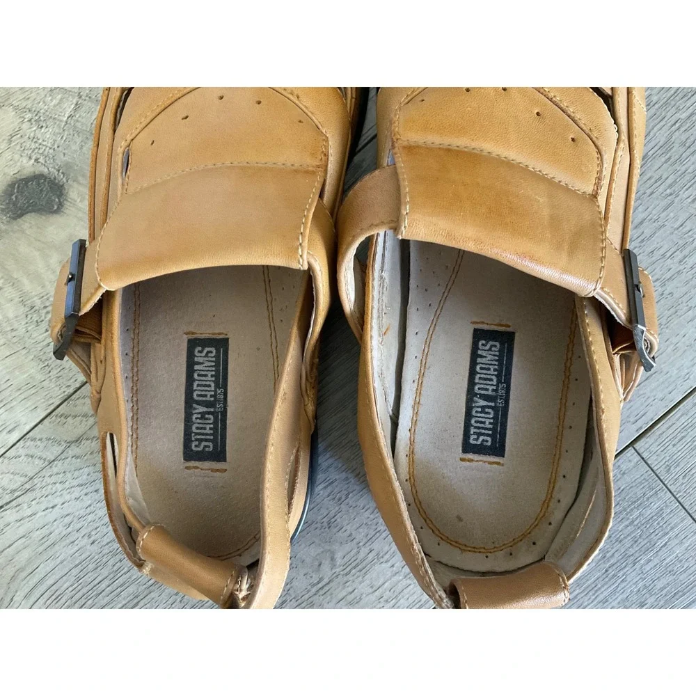 Stacy Adams Mens Tan Leather Fisherman Sandals Monk Strap Huarache 24788-280 8M‎